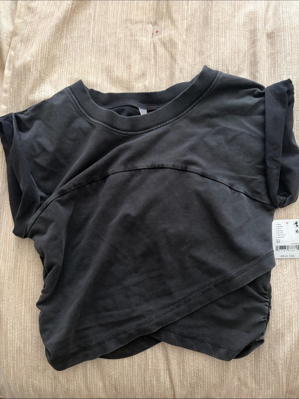 Free People Black Crossover Top